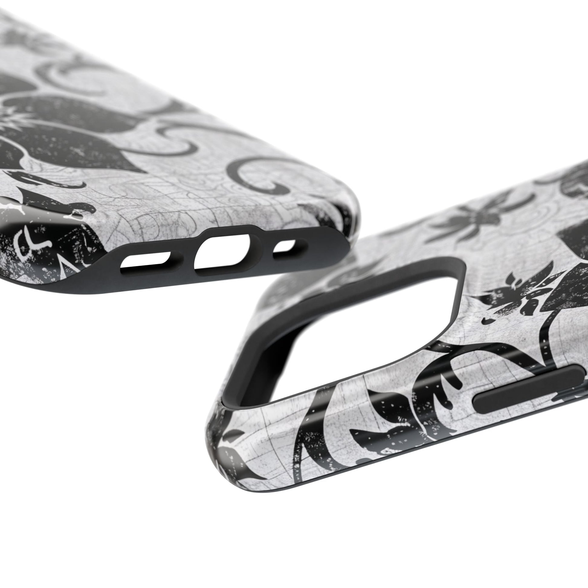 Vintage Black Floral Magnetic Impact - Resistant Phone Case - DIGITAL X