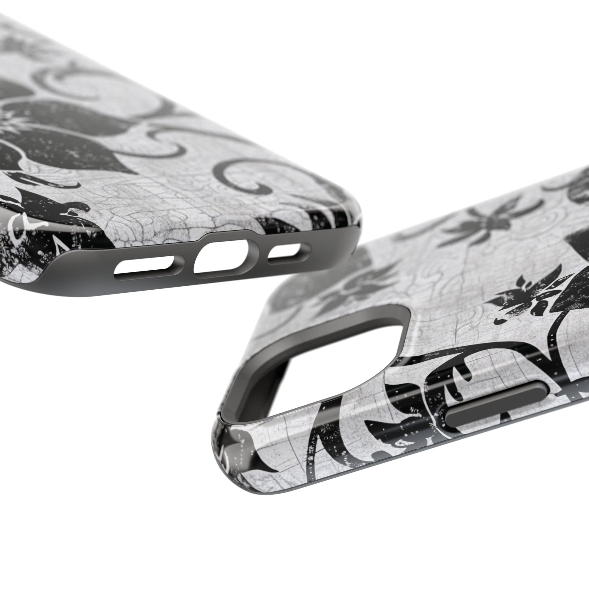 Vintage Black Floral Magnetic Impact - Resistant Phone Case - DIGITAL X