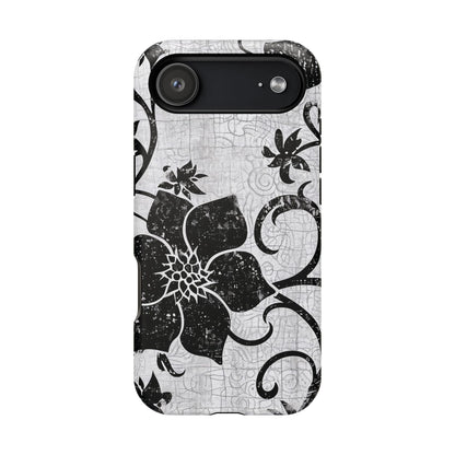 Vintage Black Floral Magnetic Impact - Resistant Phone Case - DIGITAL X
