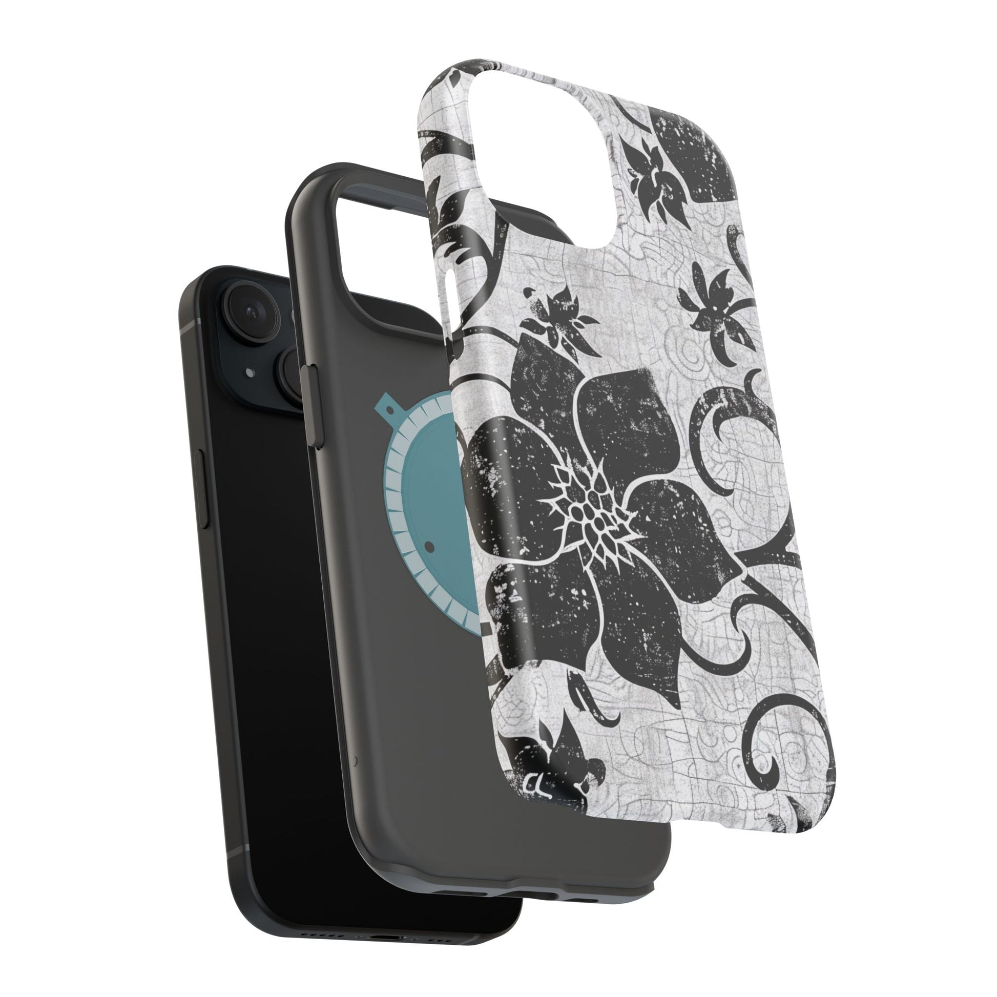 Vintage Black Floral Magnetic Impact - Resistant Phone Case - DIGITAL X